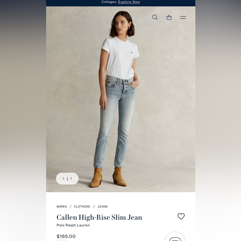 RALPH LAUREN CALLEN HI-RISE JEANS